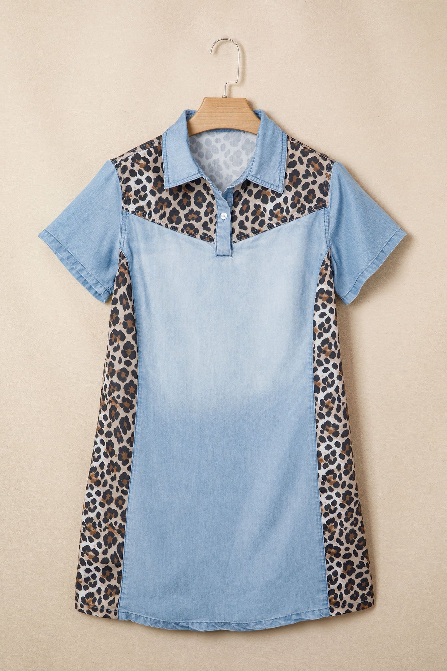 Hazel Blues® | Spot On Mini Dress | Leopard Denim Mini Dress