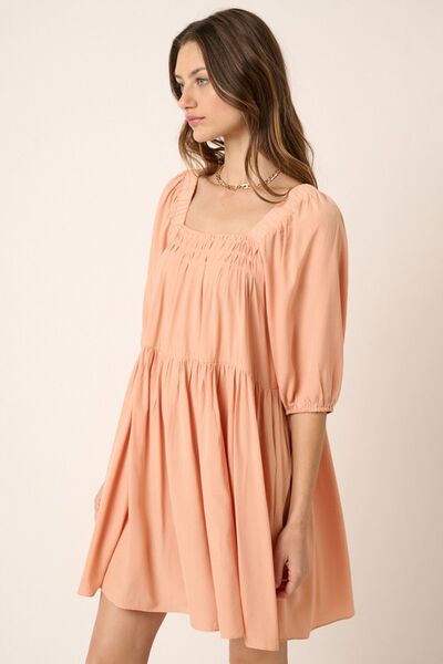 Hazel Blues® | Mittoshop Pintuck Detail Tie Back Mini Dress