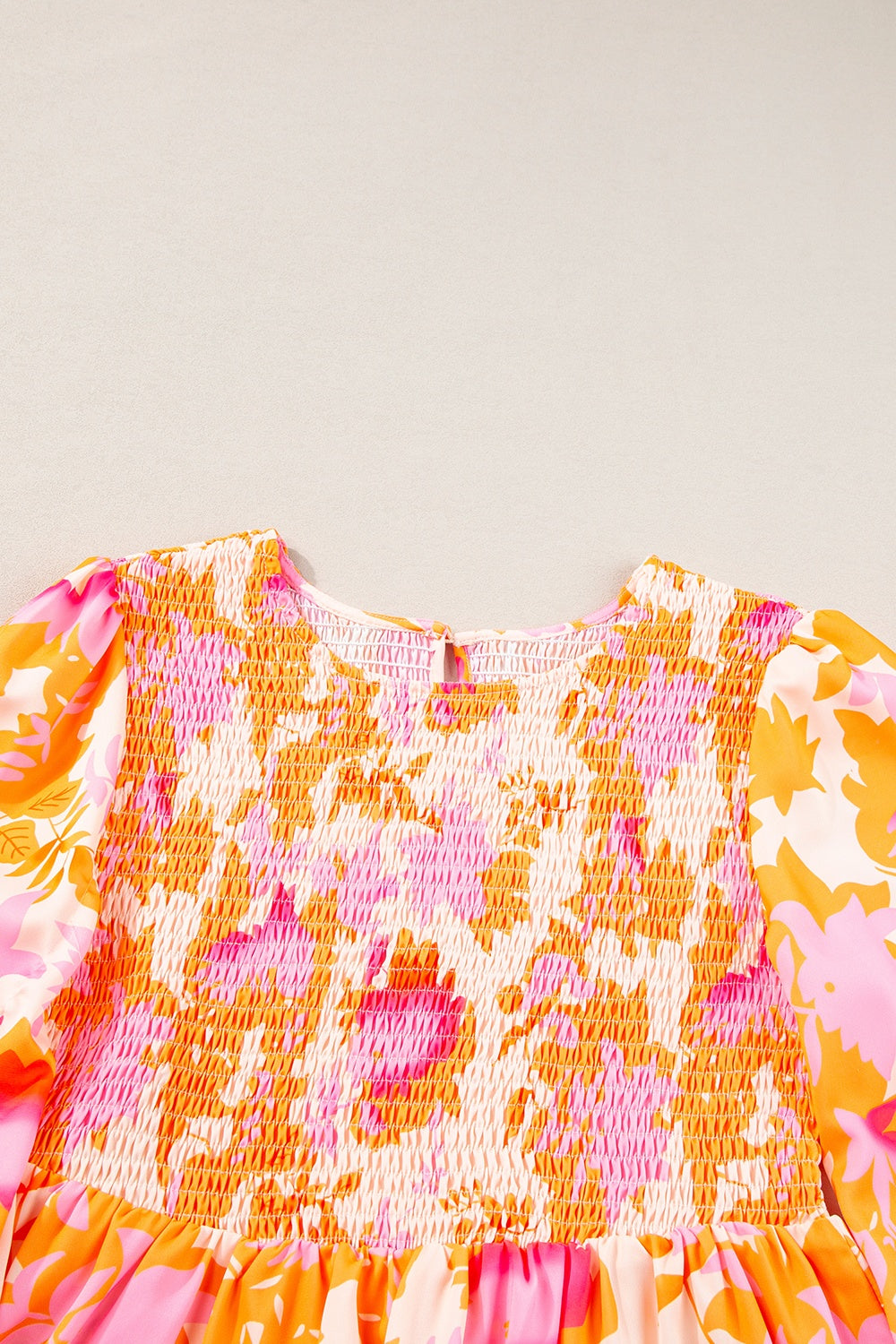 Hazel Blues® | Frill Printed Long Sleeve Mini Dress