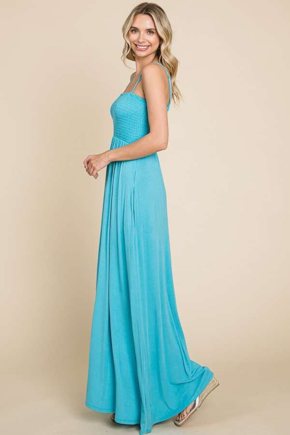 Hazel Blues® | Culture Code Smocked Cami Maxi Dress with Pockets
