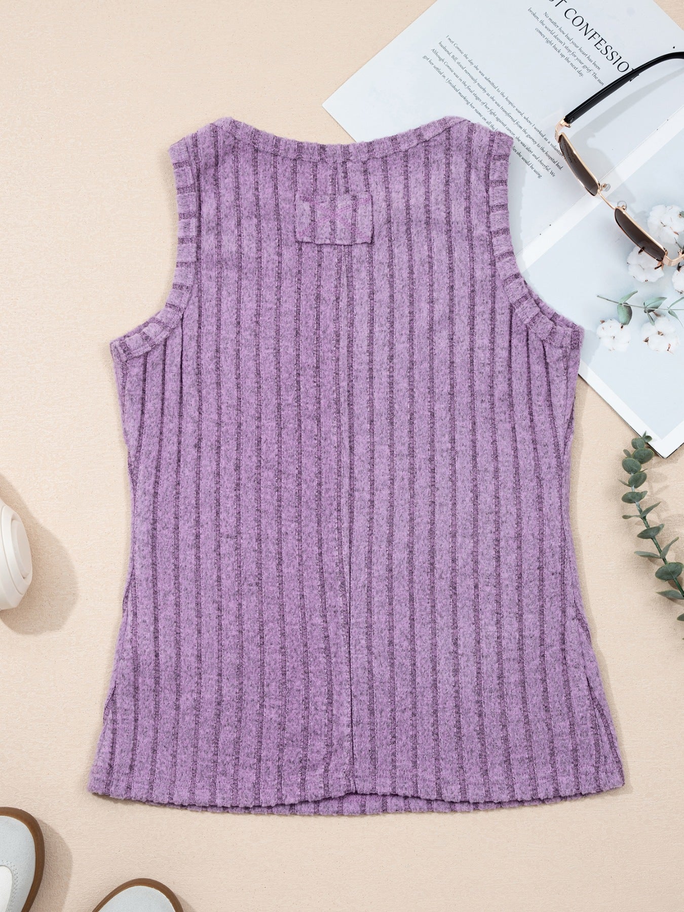 Hazel Blues® | Slim Ribbed Mineral Wash Tank Top