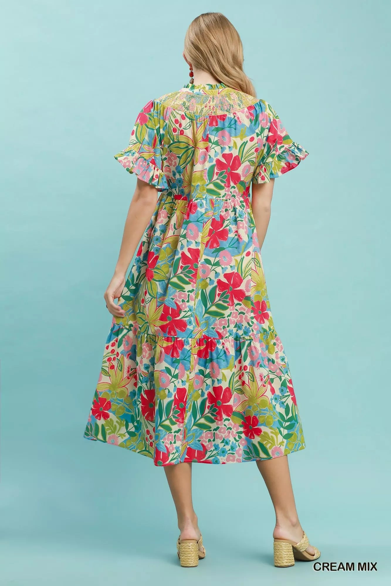 Hazel Blues® | Sunday Bloom Dress | Floral Ruffle Tiered Dress