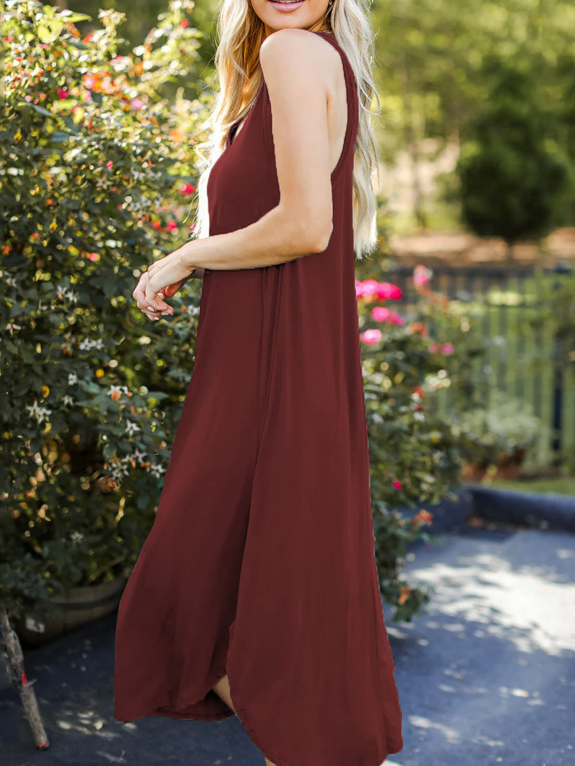 Hazel Blues® | V-Neck Midi Tank Dress