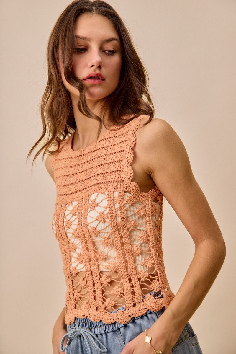 Hazel Blues® | SO ME Crochet Knitted Lace Sweater Tank Top