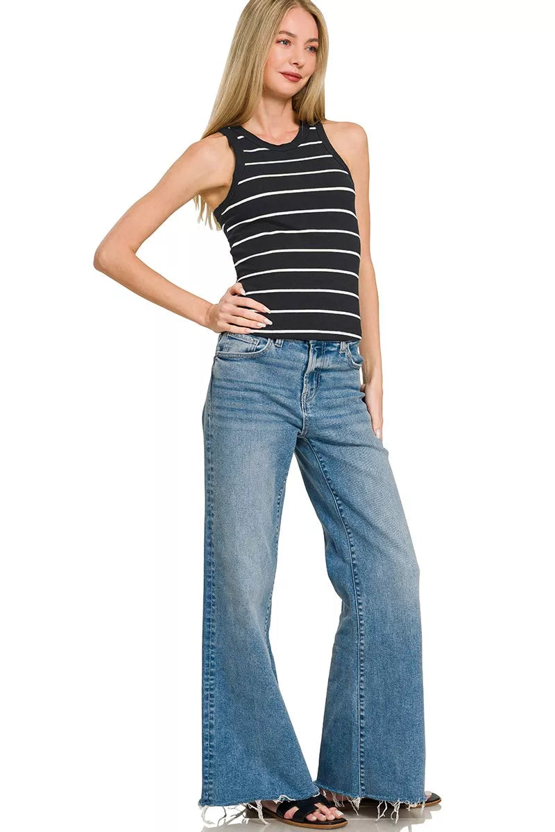 Hazel Blues® | Zenana Striped Round Neck Tank Top