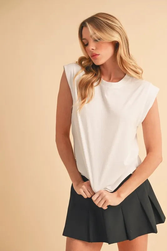 Hazel Blues® | Aemi+Co Solid Color Round Neck Tank