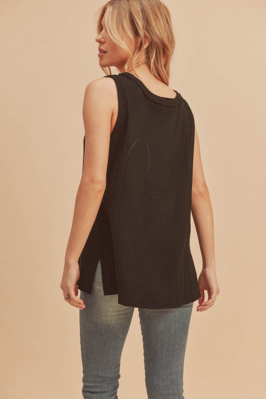 Hazel Blues® | Aemi + Co V-Neck Wide Strap Tank