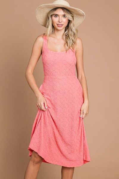 Hazel Blues® | Culture Code Texture Square Neck Tank Dress with Pockets