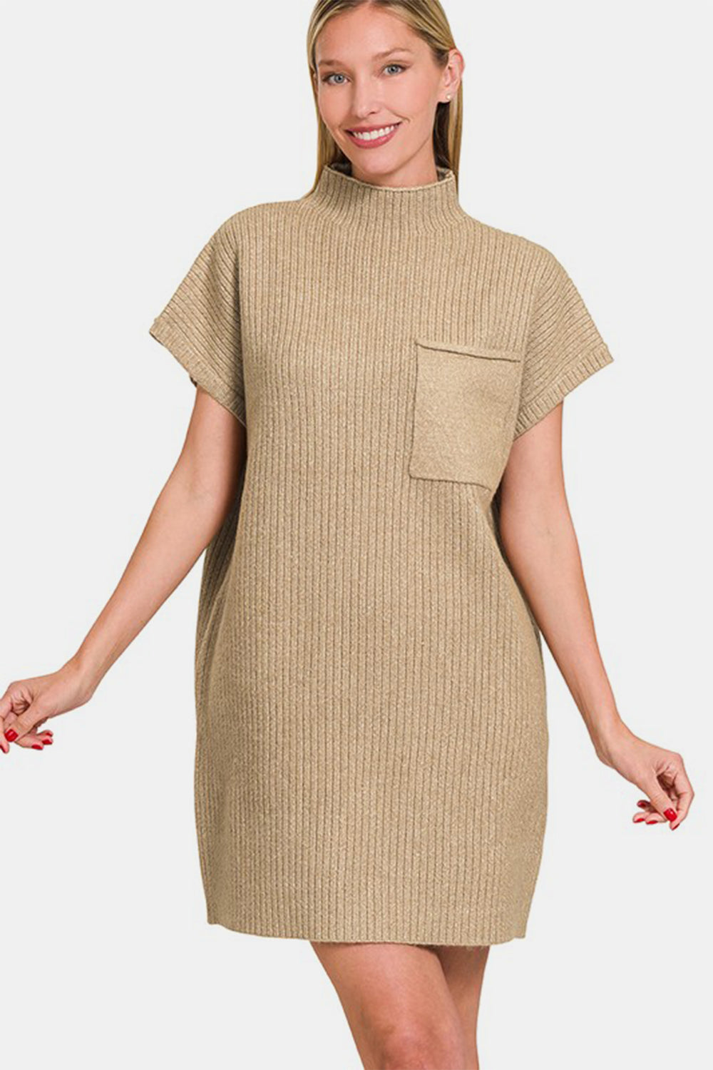 Hazel Blues® | Zenana Short Sleeve Sweater Mini Dress