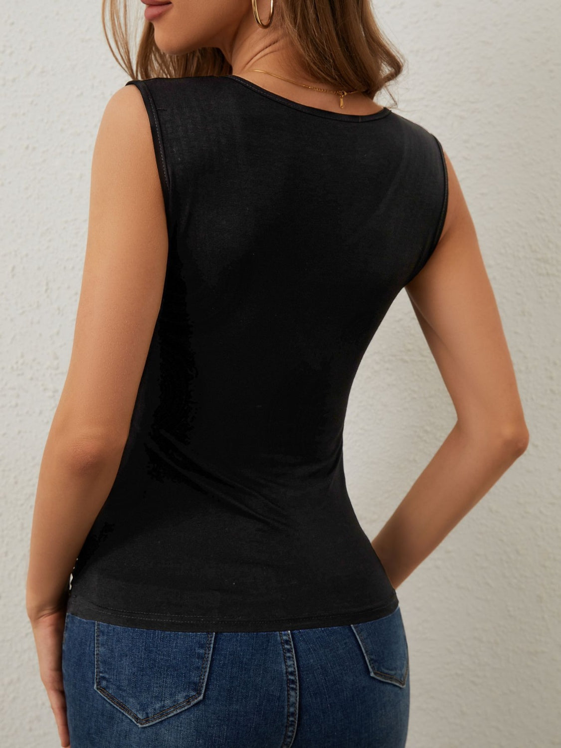 Hazel Blues® | Rhinestone Detail Surplice Tank