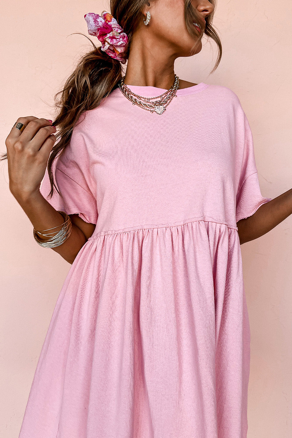 Hazel Blues® | Round Neck Half Sleeve Mini Dress