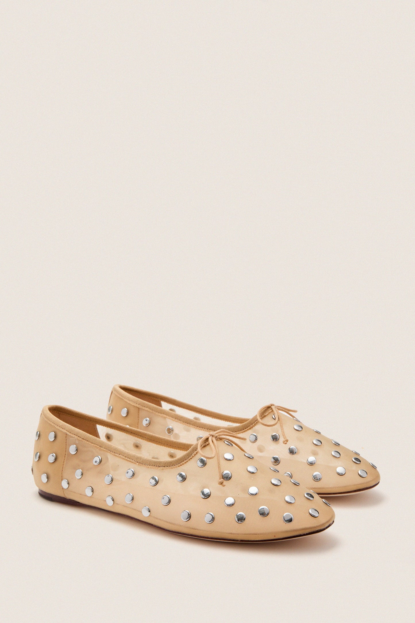 Caramel Mesh With Silver Studs Landon Flats
