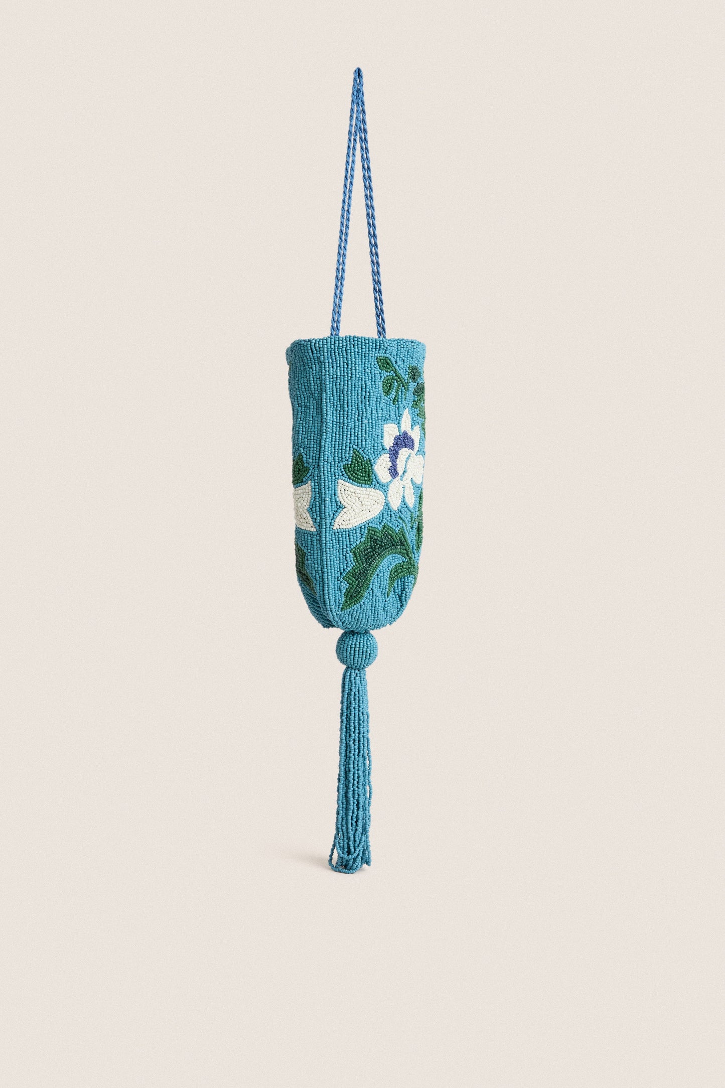 Cerulean Floral Beaded Bag