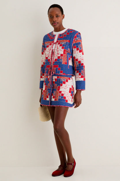 Blue Multi Quilted Shorditch Jacket