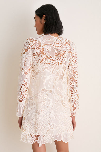 Chalk Dita Corded Lace Mini Dress