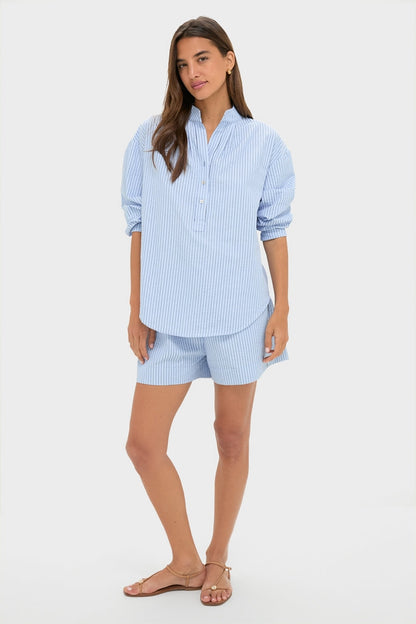 Blue Stripe Seersucker Lane Shorts
