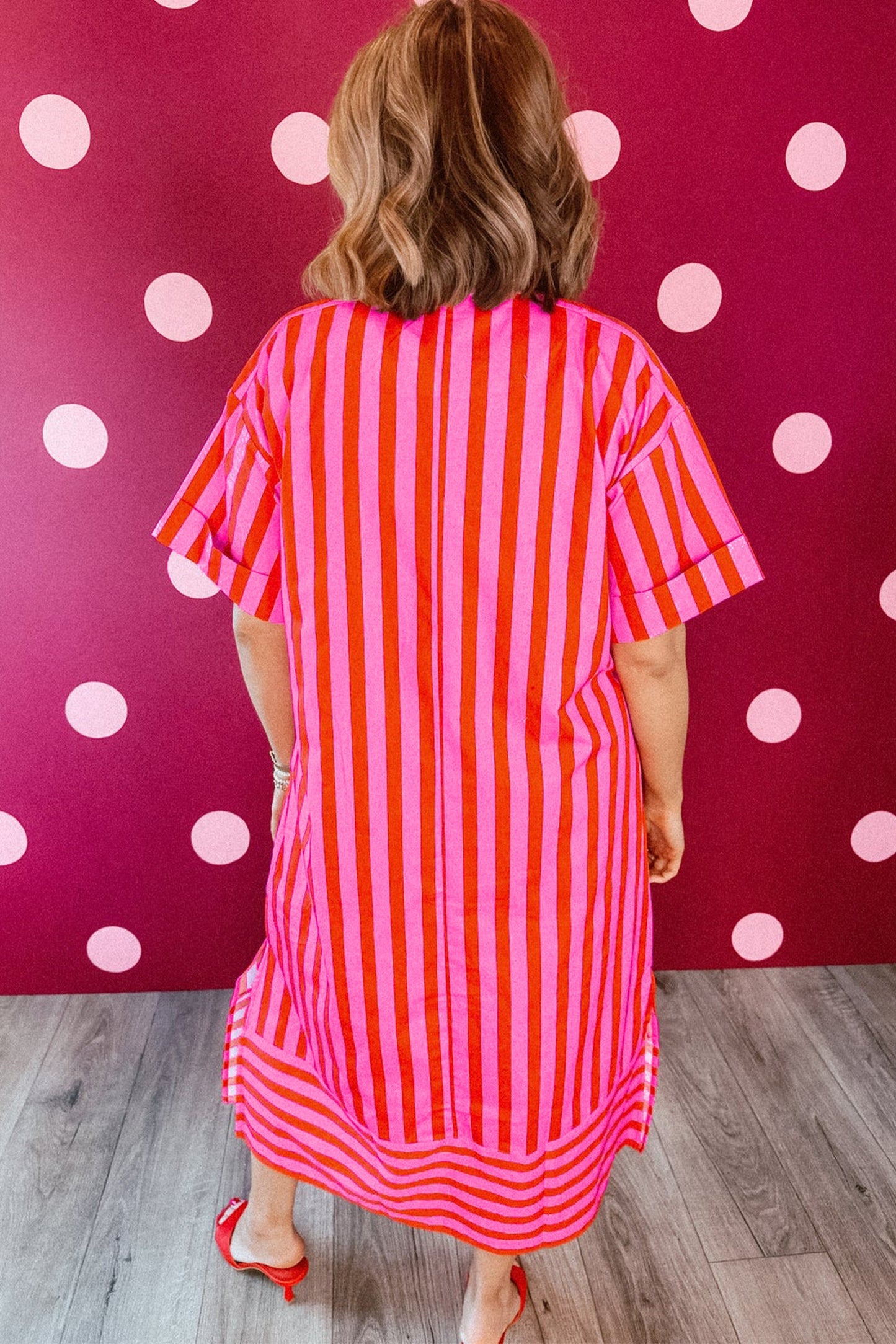 Hazel Blues® |  Stripe Right Dress | V-Neck Dress
