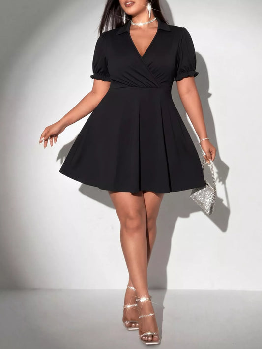 Hazel Blues® | Surplice Short Sleeve Mini Dress