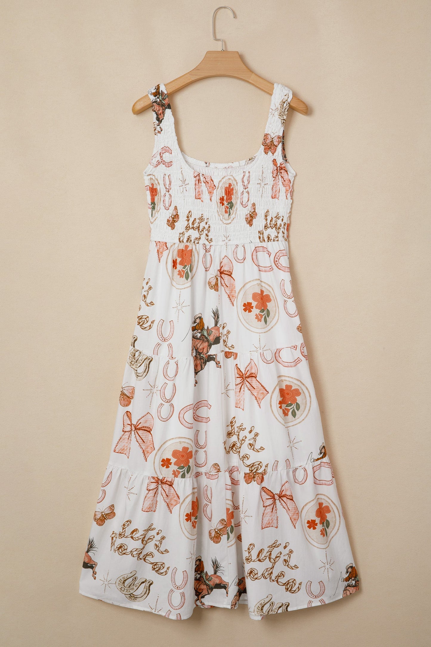 Hazel Blues® |  Cowgirl Charm Midi Dress | Western Horseshoe Midi Dress