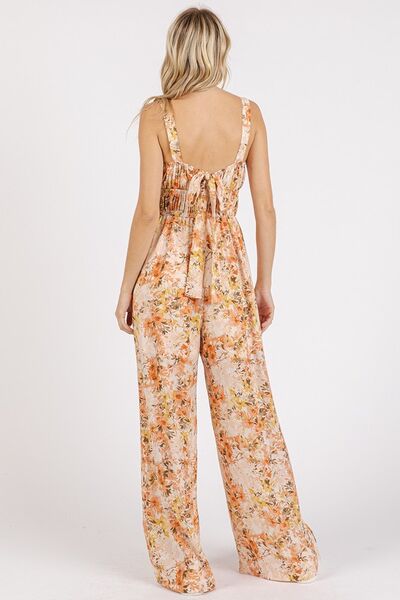Hazel Blues® |  Mittoshop Flower Print Gathered Bust Sleeveless Jumpsuit