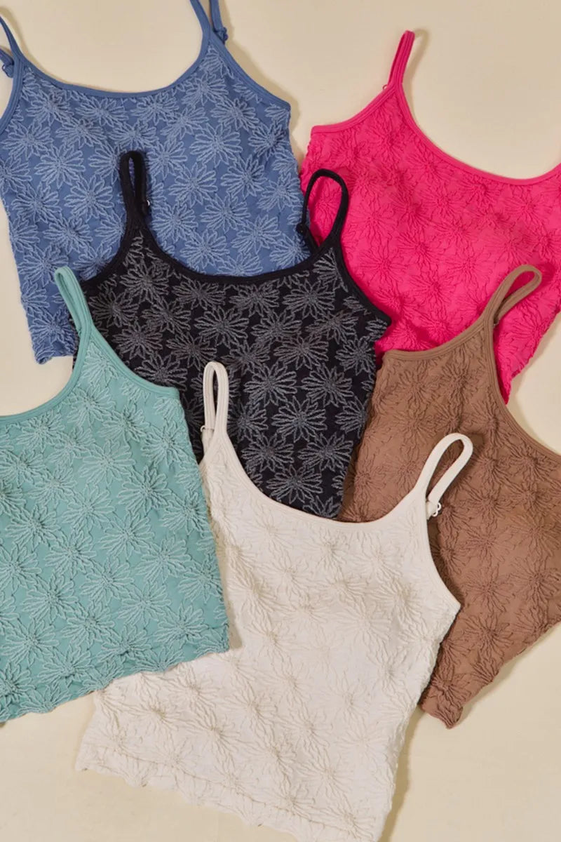 Hazel Blues® |  SO ME Two Tone Floral Seamless Tank Top