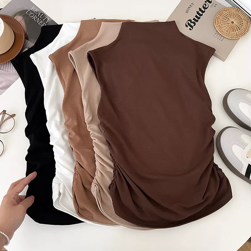 Hazel Blues® |  Ruched Mock Neck Tank