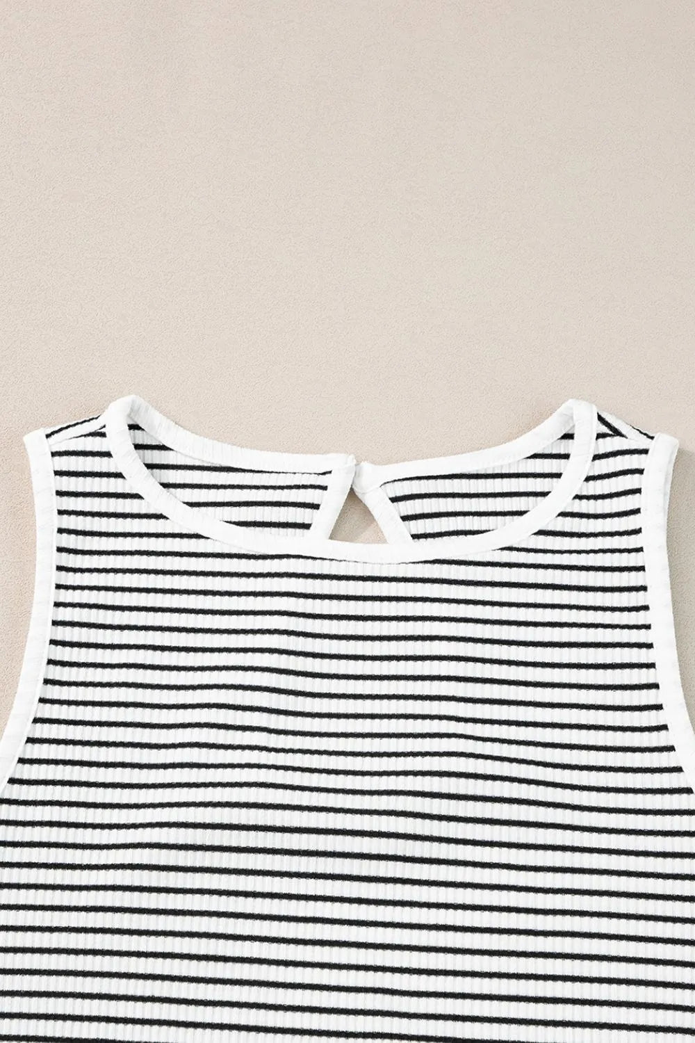 Hazel Blues® |  Striped Ribbed Round Neck Tank