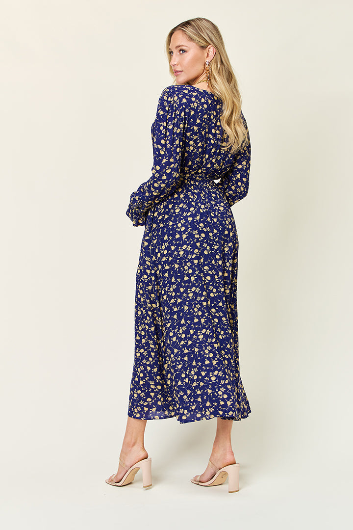 Hazel Blues® |  Double Take Tie Back Flounce Sleeve Dress