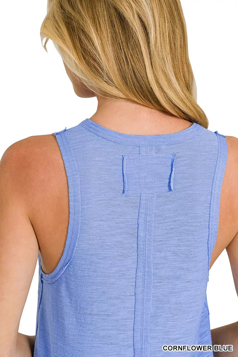Hazel Blues® |  Zenana Curved Hem Slub Tunic Tank