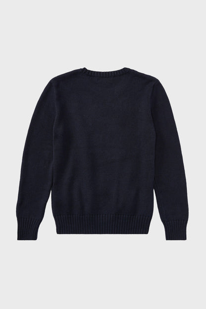 Boys Long-Sleeve Flag Bear Crewneck Sweater