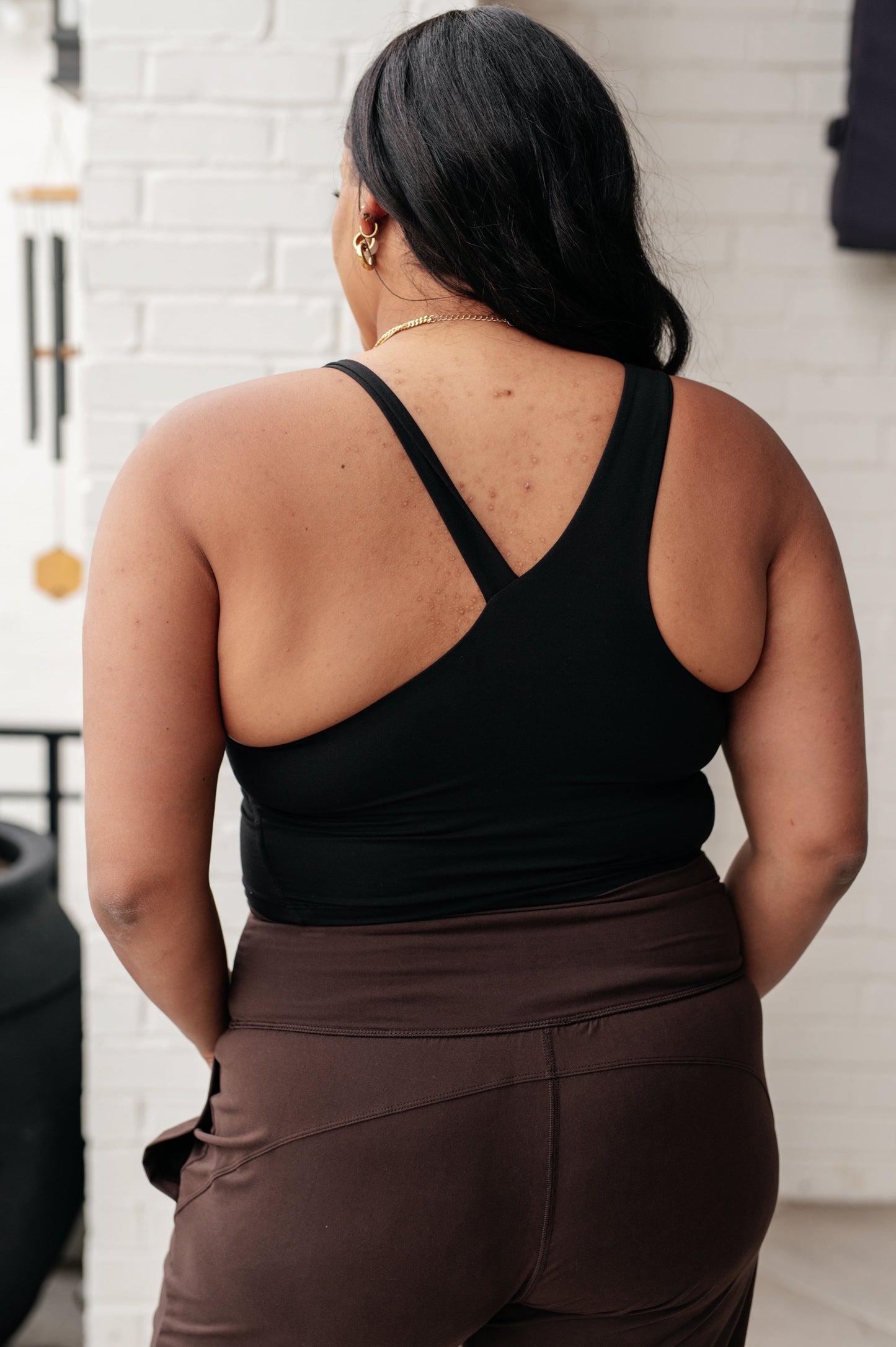 Hazel Blues® |  Doing it For Me Asymmetrical Tank in Black