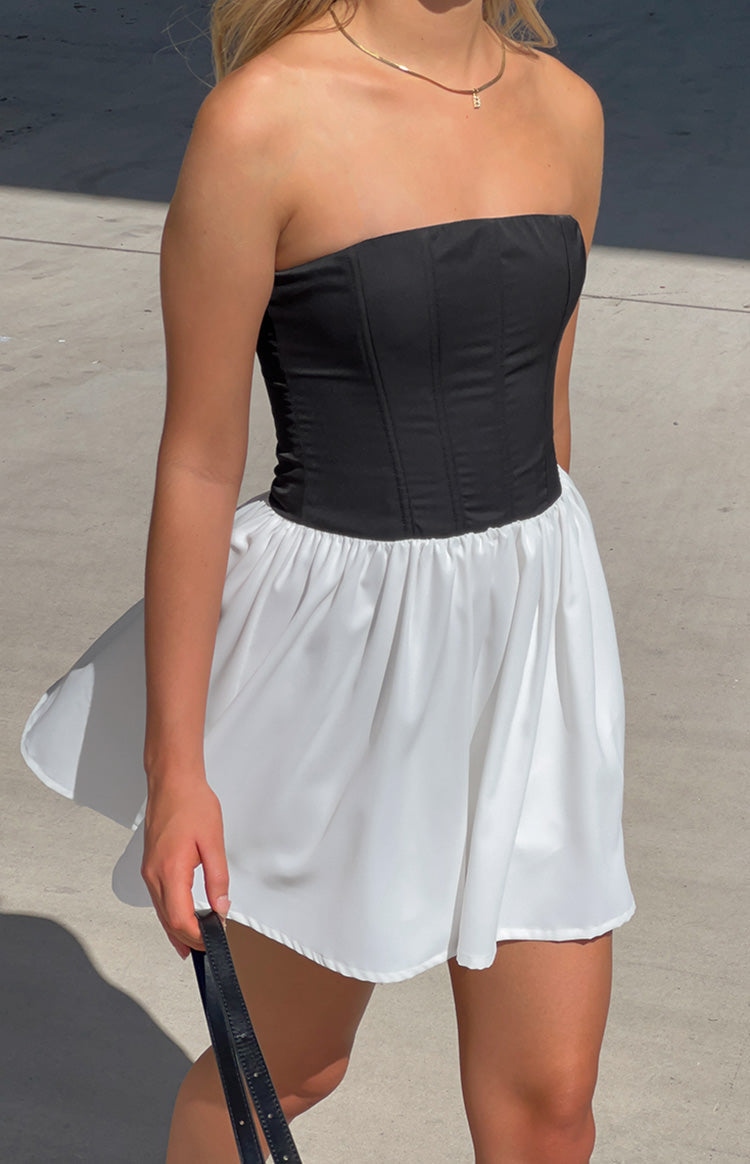Draven Black And White Corset Mini Dress