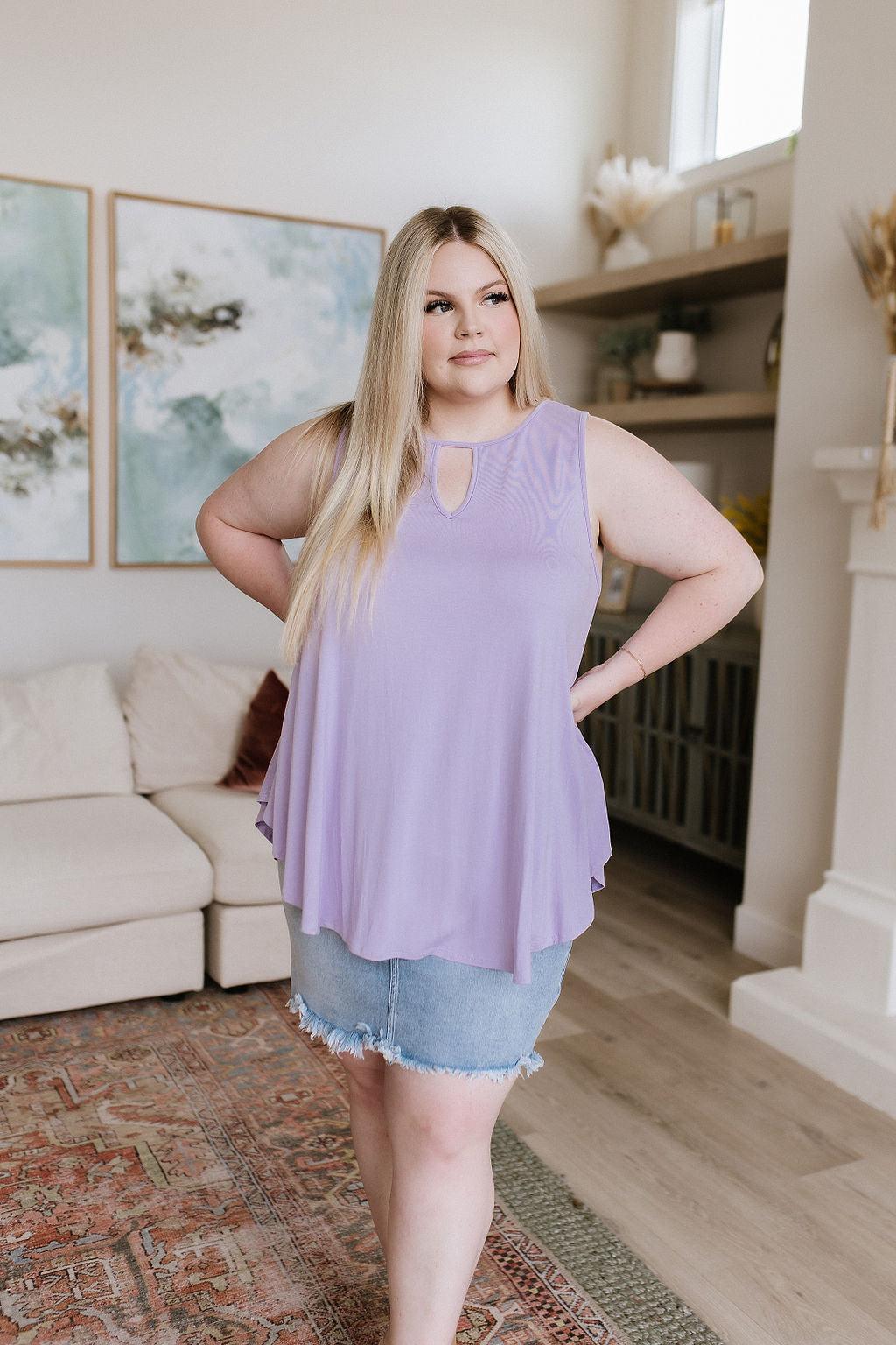 Hazel Blues® |  Greater than Great Keyhole Detail Tank