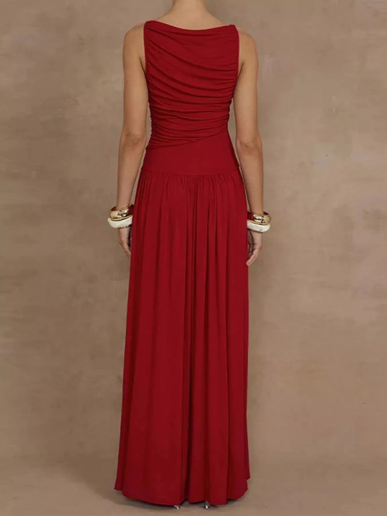 Hazel Blues® |  Ruched Sleeveless Maxi Dress
