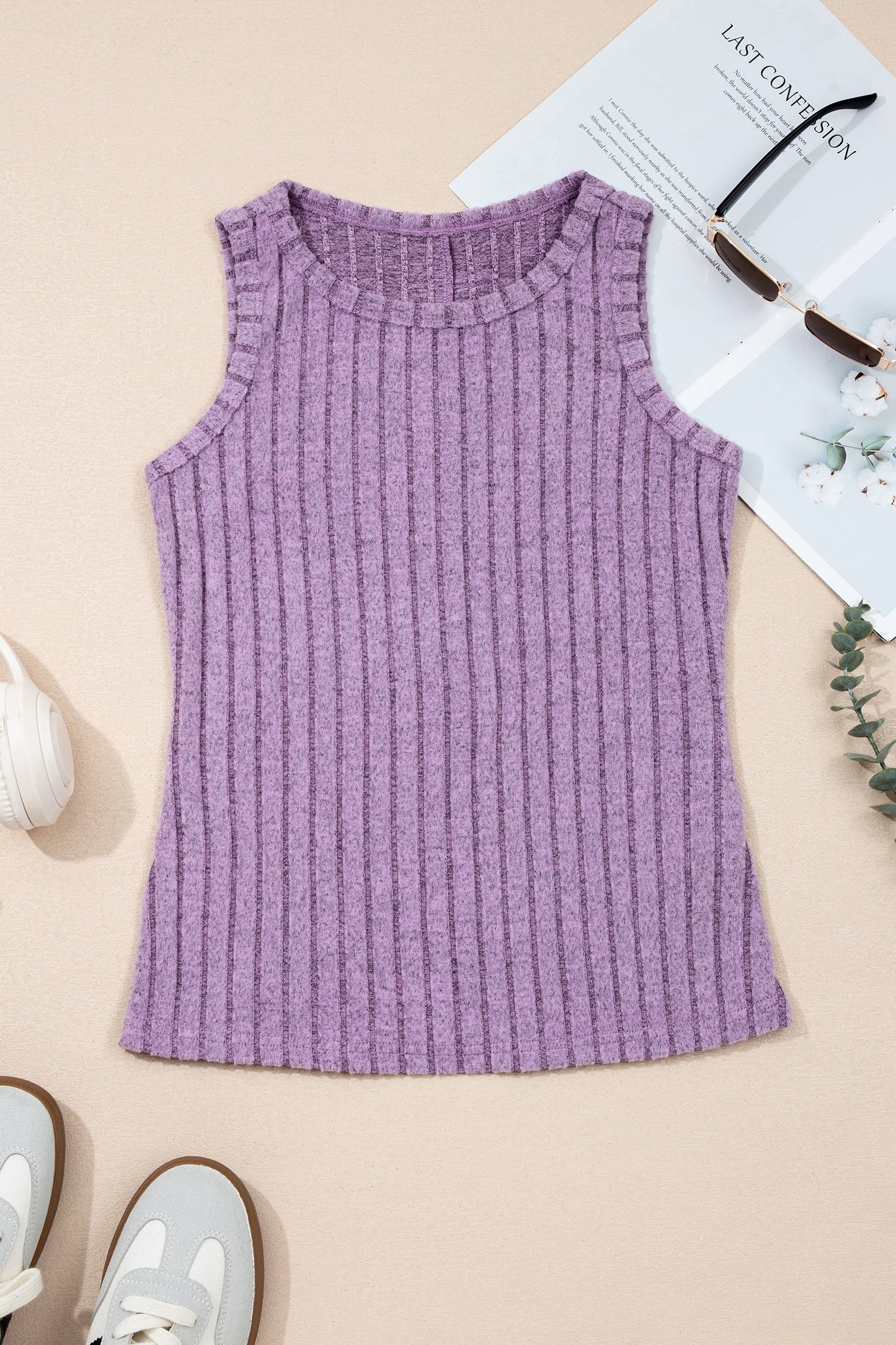 Hazel Blues® |  Washed Away Tank Top | Ribbed Mineral Wash Tank Top