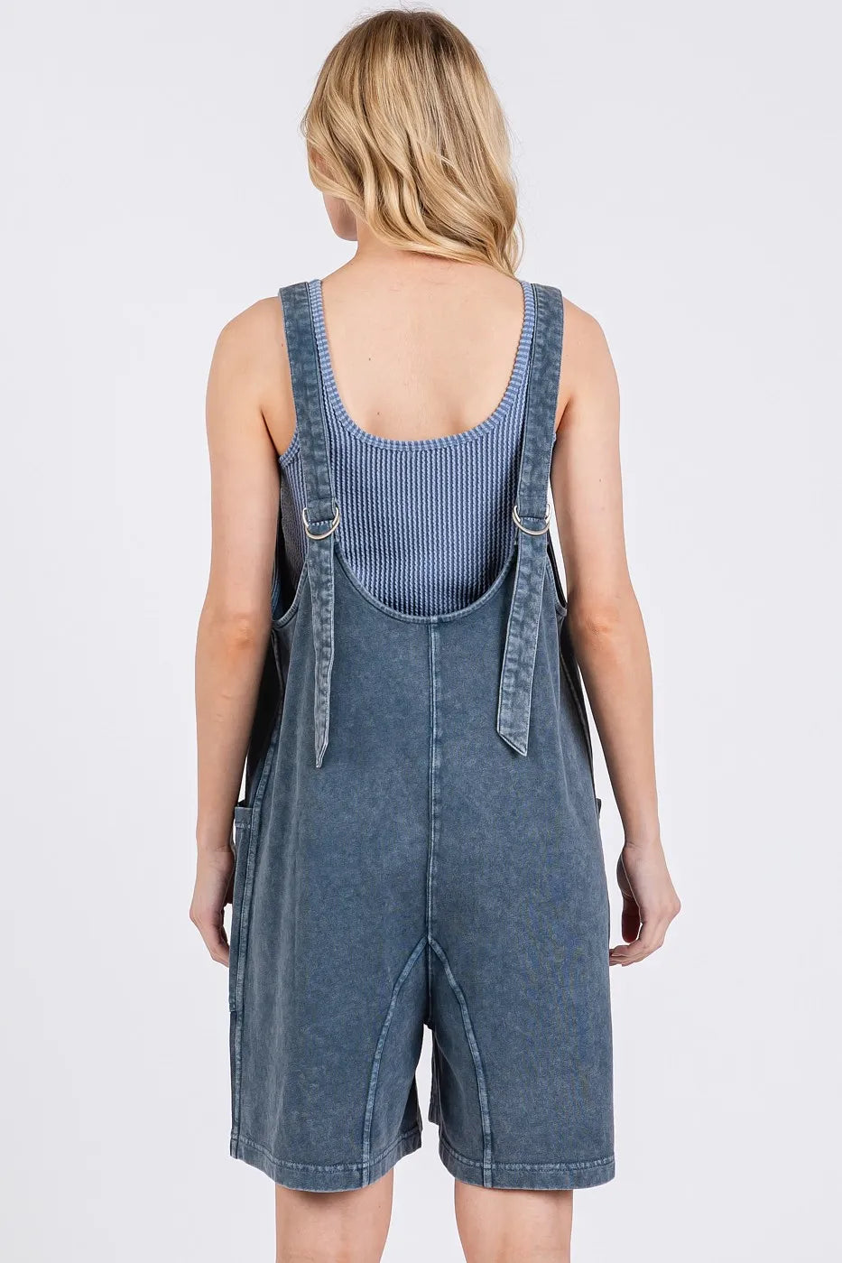 Hazel Blues® |  Mittoshop Low Scoop Neck Tank Washed French Terry Romper