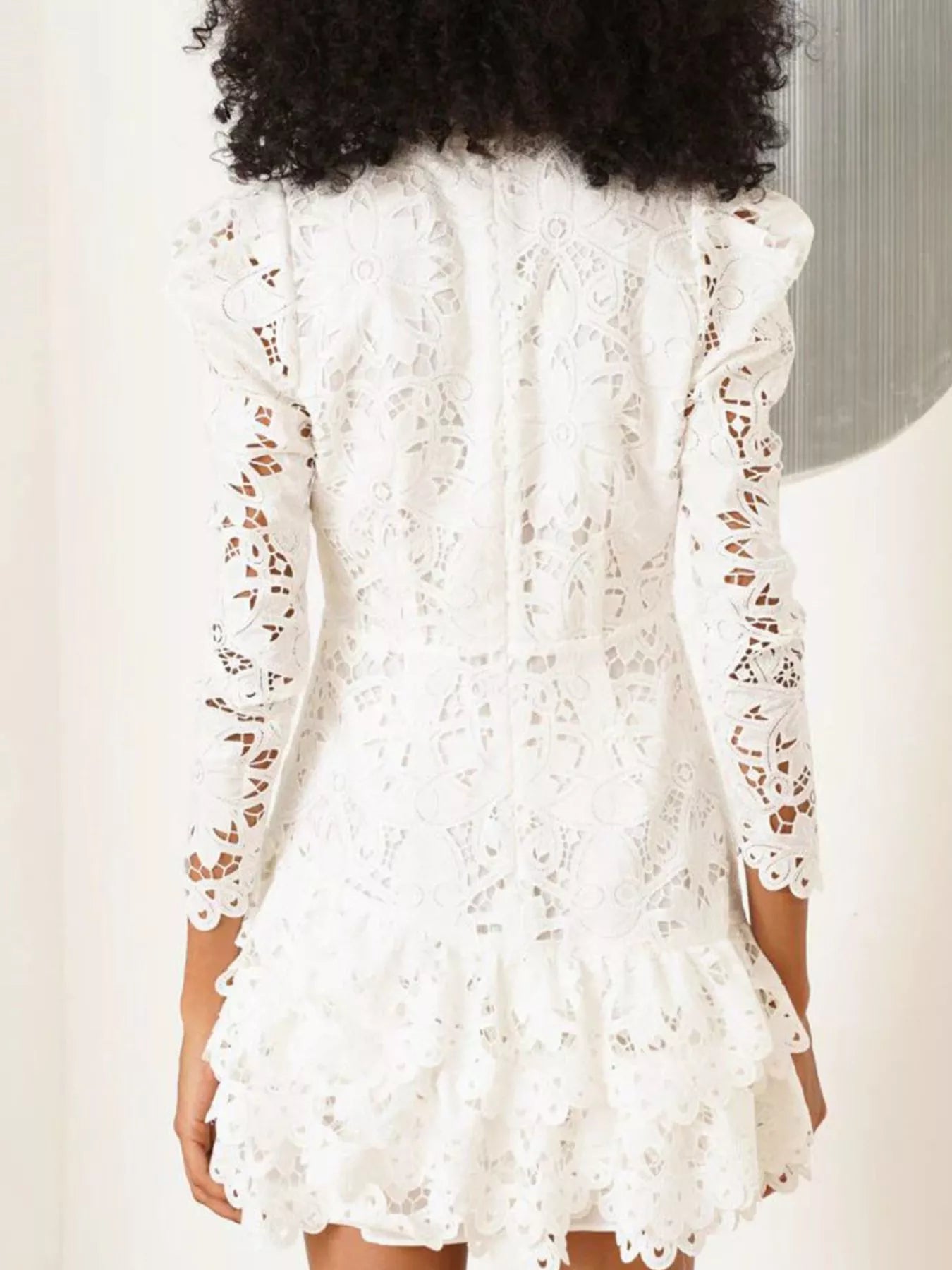 Hazel Blues® |  Lace Mock Neck Long Sleeve Mini Dress