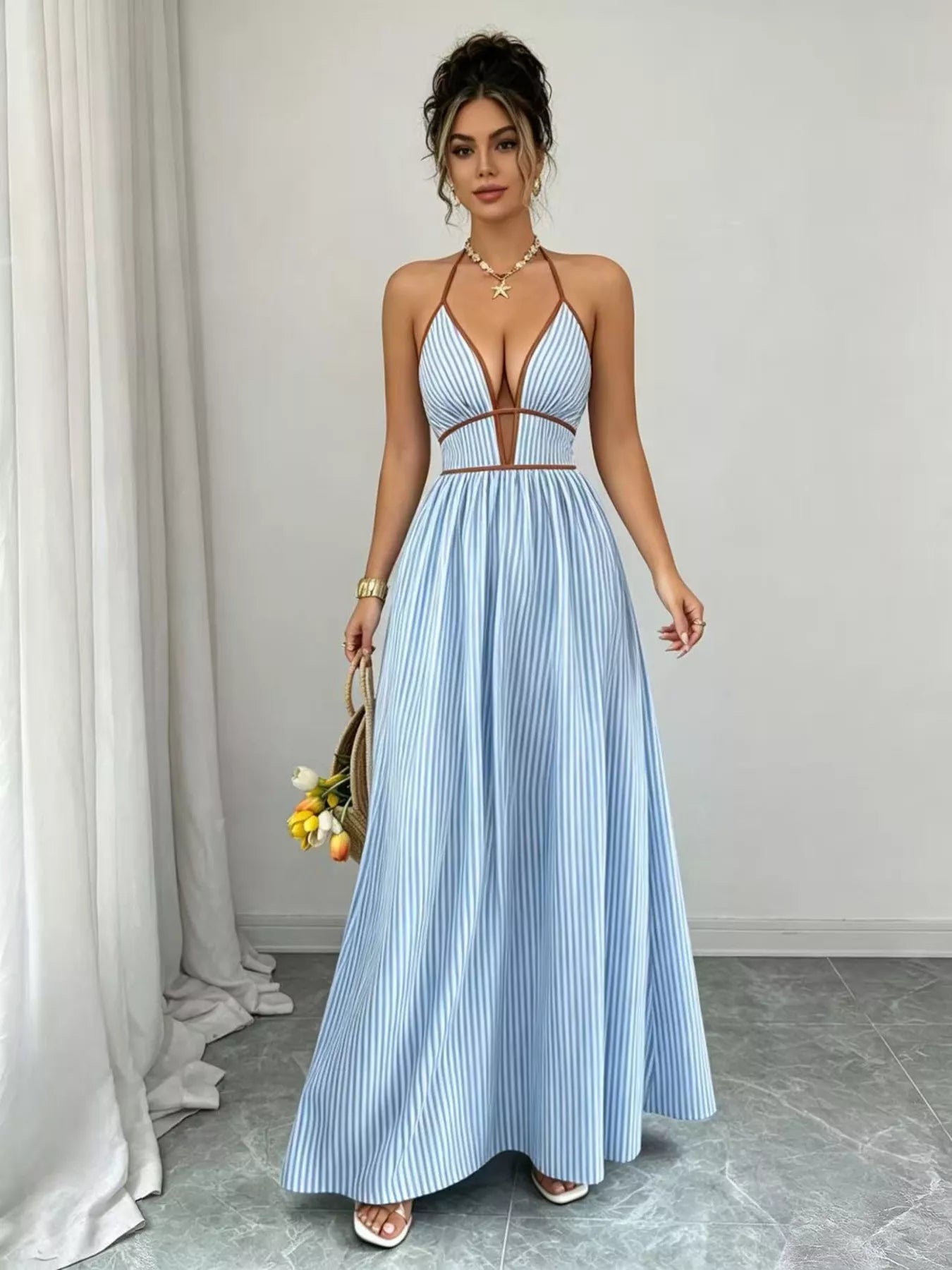 Stripe Right Dress | Striped Halter Dress