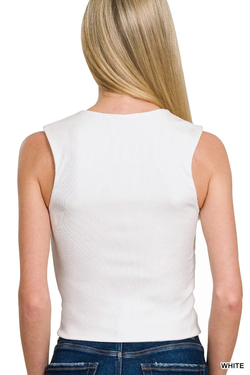 Hazel Blues® |  Zenana Ribbed Seamless Double Layered Square Neck Tank