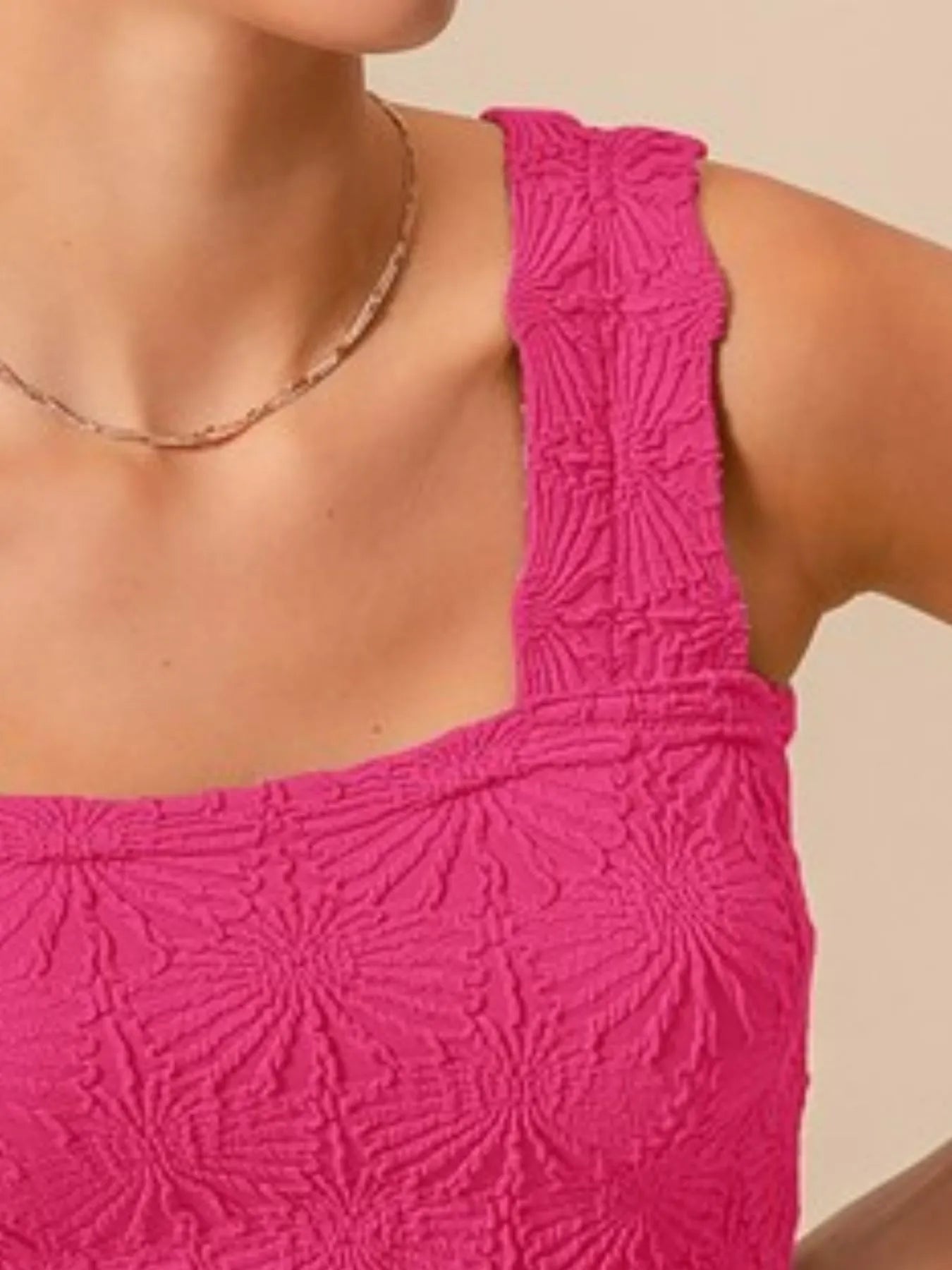 Hazel Blues® |  SO ME Floral Jacquard Seamless Tank Top
