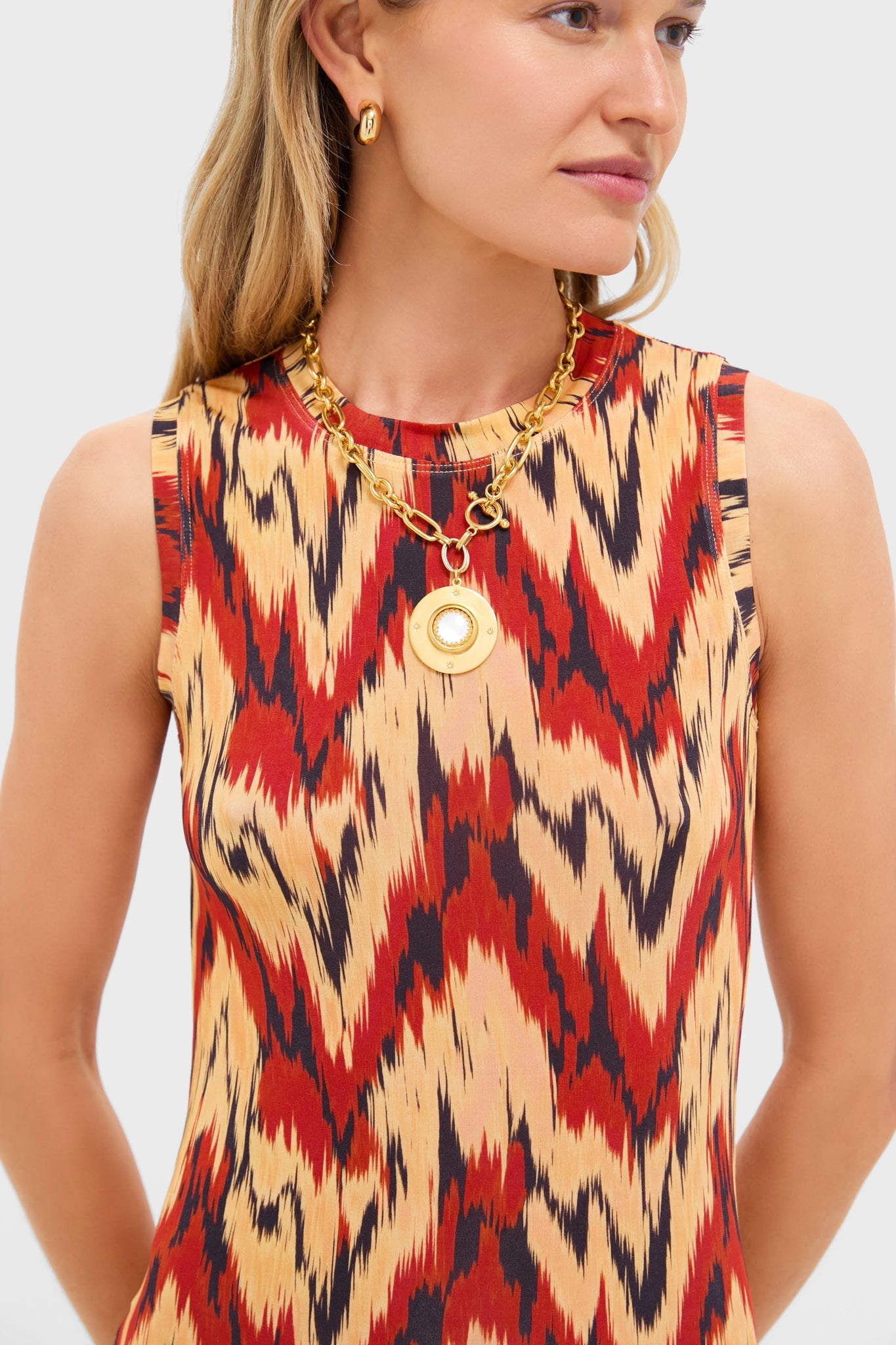 Carnelian Orla Sleeveless Midi Dress