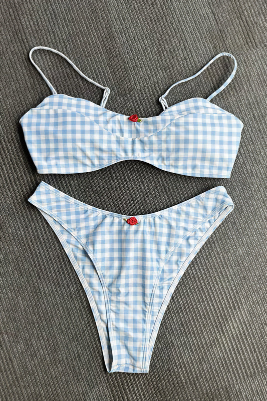 Sexy Lace Up Triangle Bikini Two Piece Sets