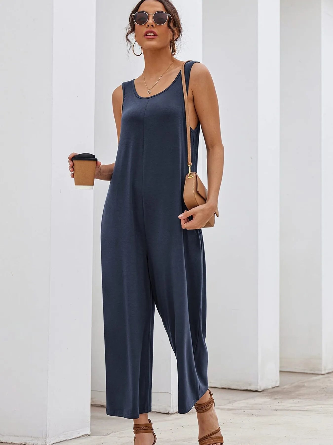 Hazel Blues® |  Sleeveless Wide Leg Casual Jumpsuit
