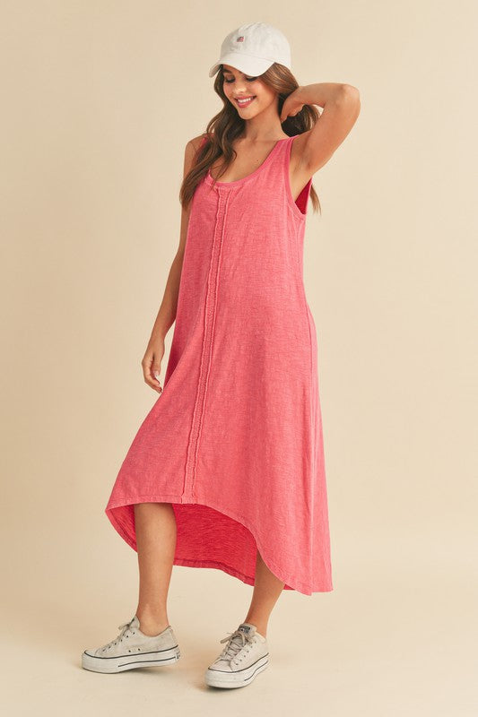 Hazel Blues® |  Aemi + Co High-Low Hem Scoop Neck Midi Tank Dress