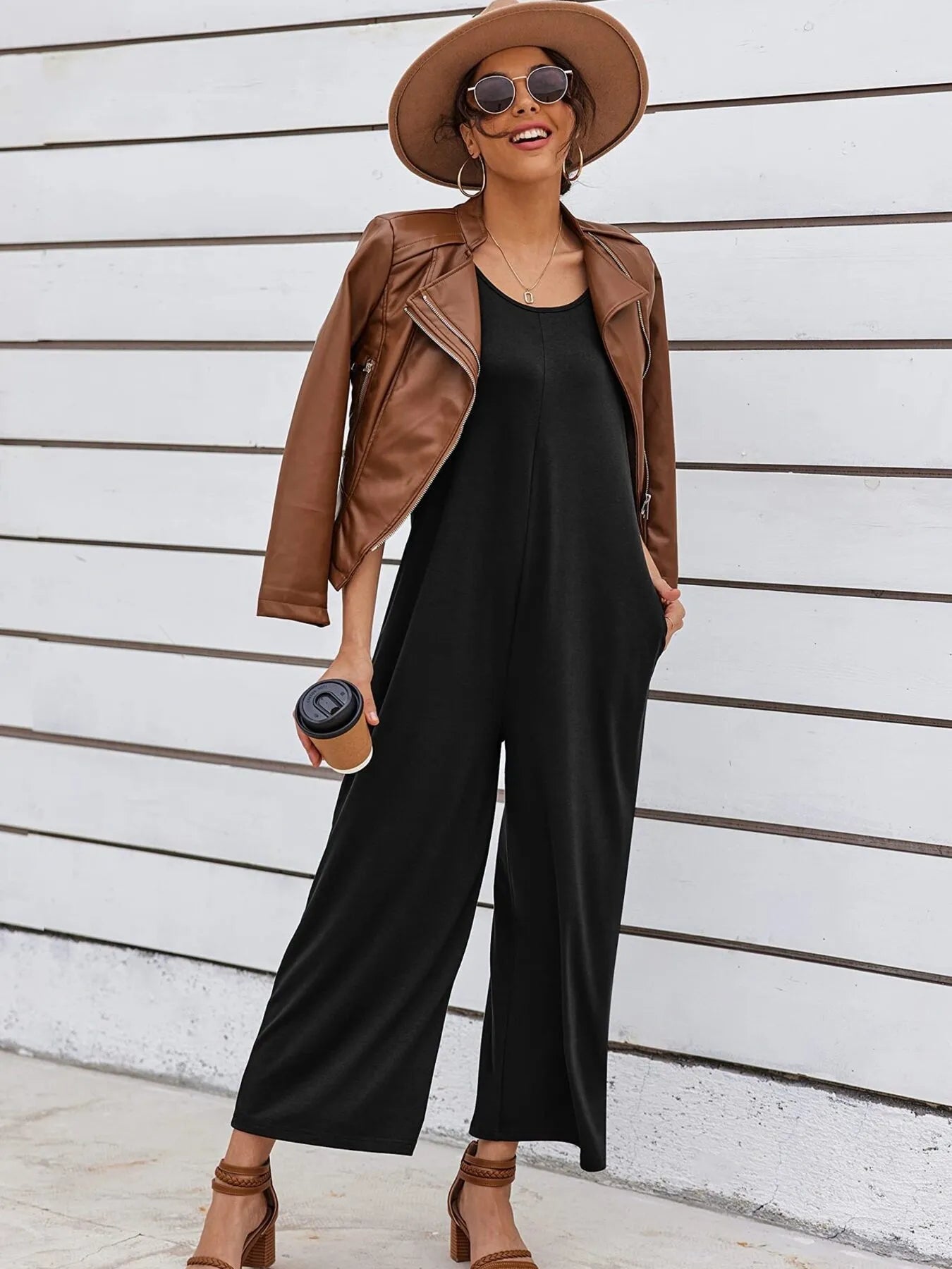 Hazel Blues® |  Sleeveless Wide Leg Casual Jumpsuit