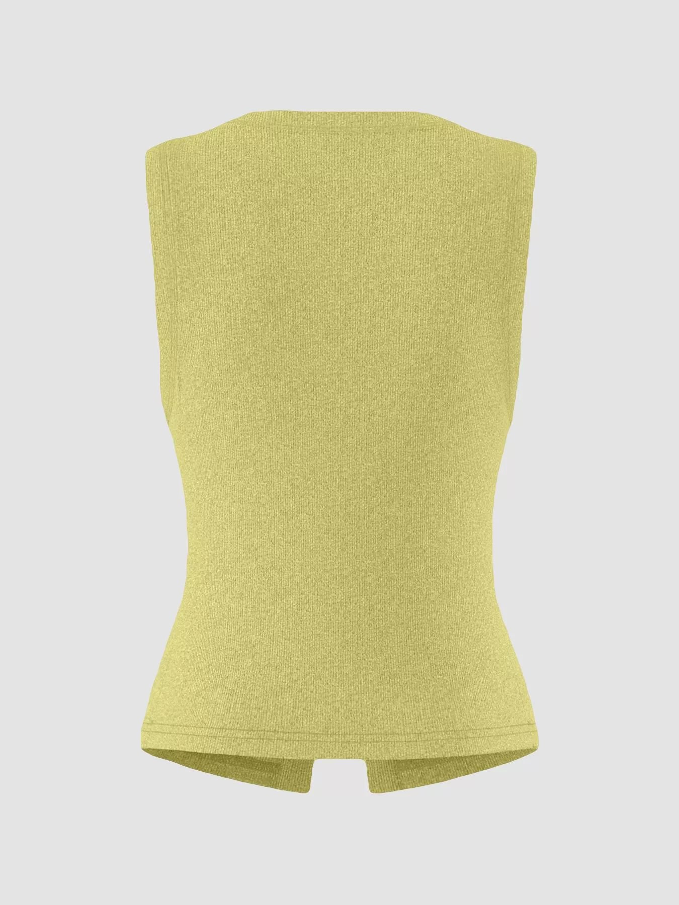 Hazel Blues® |  Ribbed Button-Front Sleeveless Tank