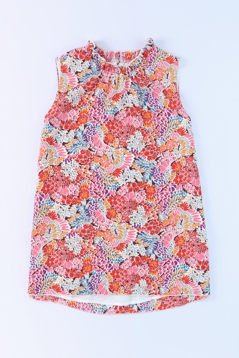 Hazel Blues® |  Floral Mock Neck Tank Top