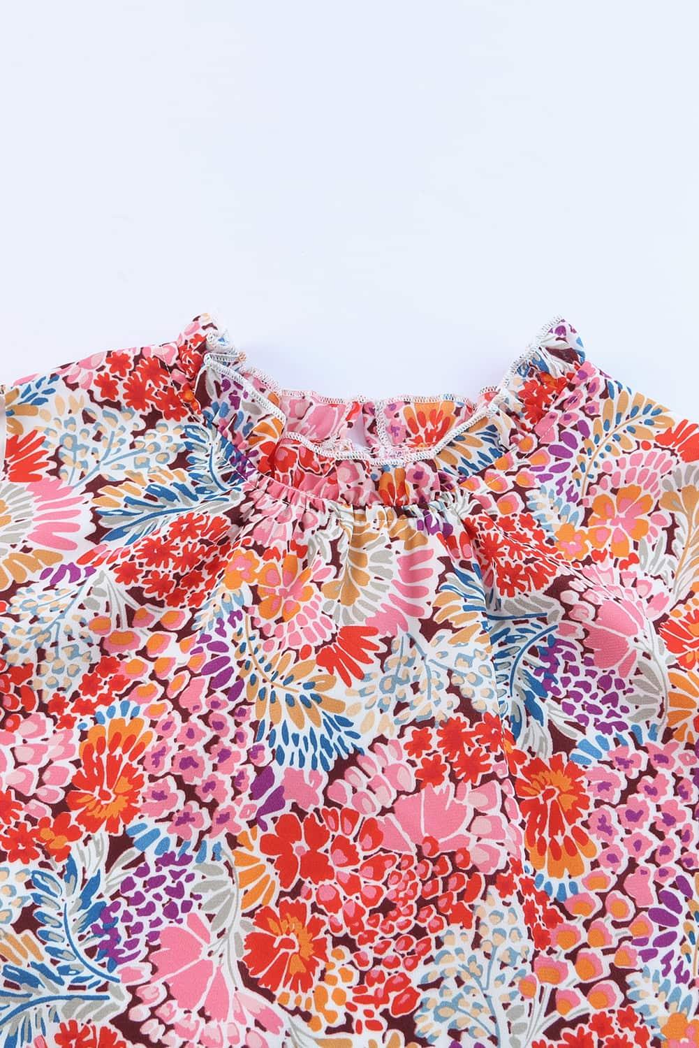 Hazel Blues® |  Floral Mock Neck Tank Top