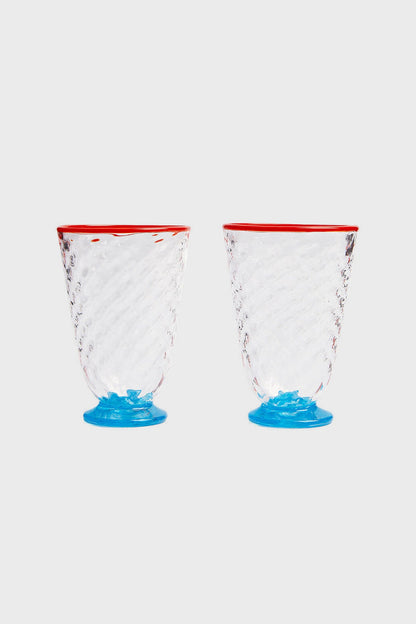 Blue Quilted Glasses Set of 2